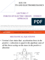 ECE 330 Power Circuits and Electromechanics: Forces of Electric Origin - Energy Approach