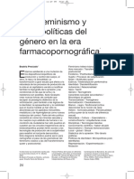 Preciado-transfeminismo y Micropoliticas Del Geneo en Le Era de La Farmacopornografia