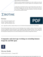 Biotime: Companies and Start-Ups Working On Extending Human Longevity and Life-Span