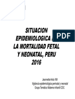 2016 Situación Epidemiológica de La Mortalidad Fetal y Neonatal, Perú