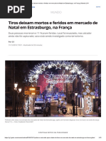 Tiros Deixam Mortos e Feridos Em Mercado de Natal Em Estrasburgo, Na França _ Mundo _ G1