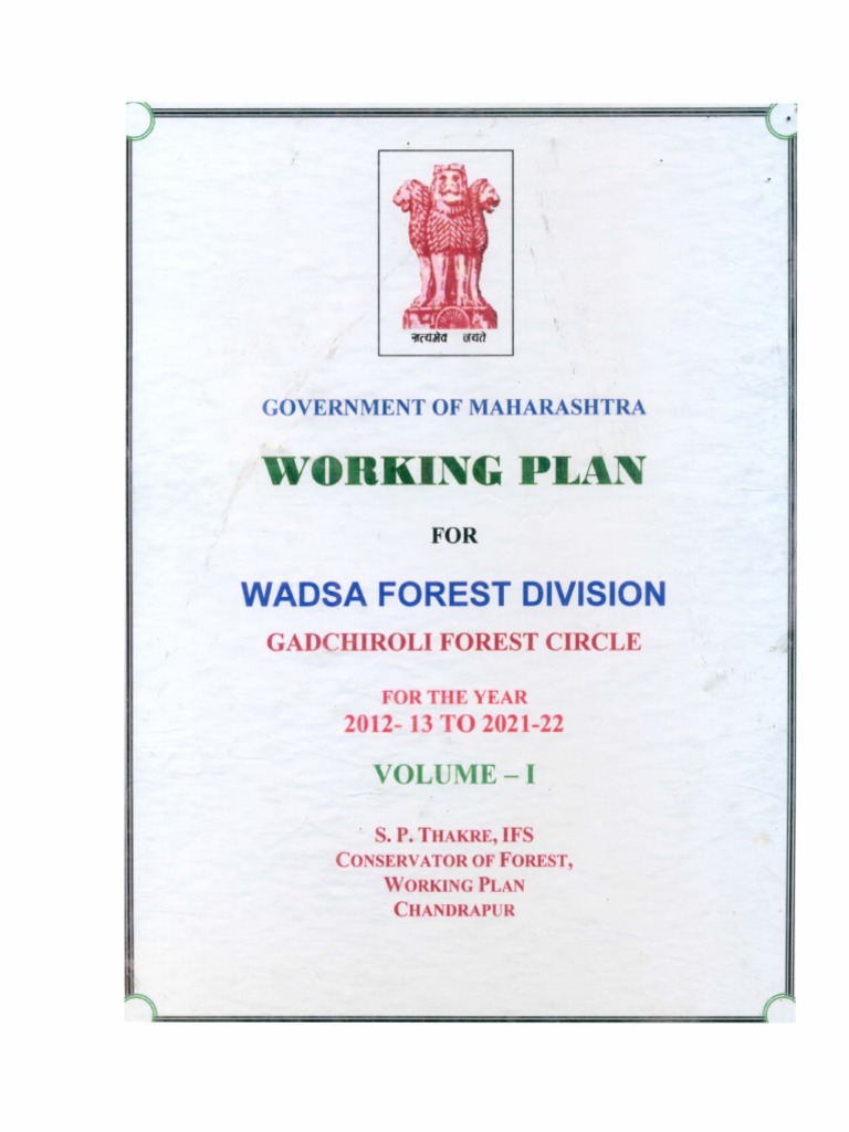 Working Plan for Wadsa Forest Division | PDF | Forestry | Trees