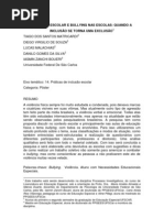 INCLUSÃO ESCOLAR E BULLYING NAS ESCOLAS