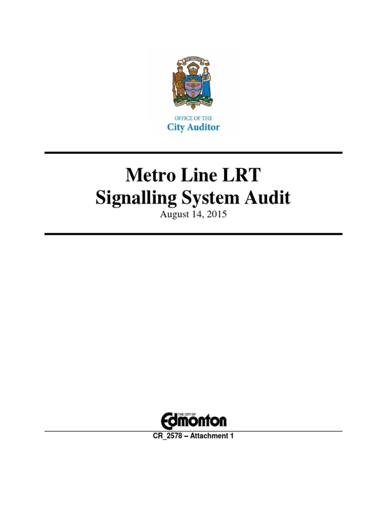 Metro Line LRT Signalling System Audit August 14 2015 PDF | PDF ...
