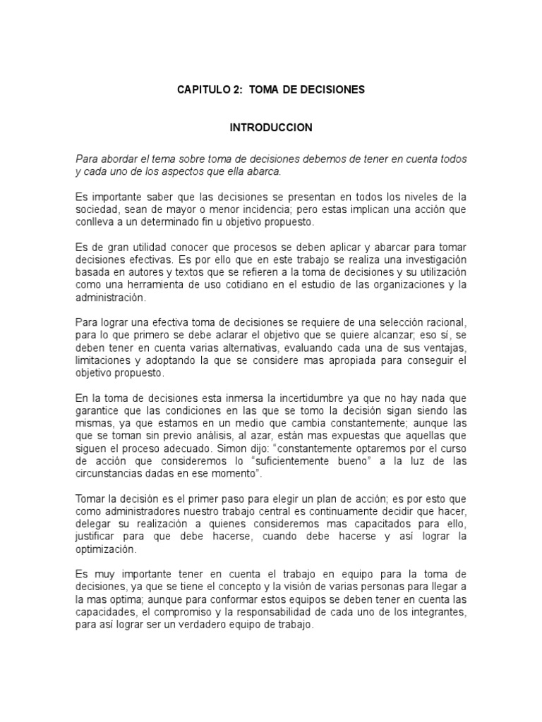 Estrategias para la Toma de Decisiones | PDF | Racionalidad | Toma de ...