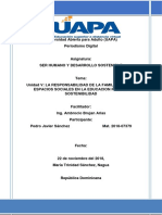 Unidad V - LA RESPONSABILIDAD DE LA FAMILIA Y OTROS ESPACIOS SOCIALES EN LA EDUCACION PARA LA SOSTENIBILIDAD