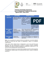 Instrucciones Inicio de Residencia Periodo (Agosto18-Enero19)