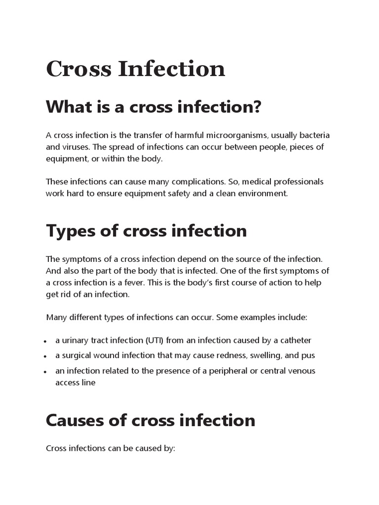 Cross Infection PDF Infection Antimicrobial Resistance