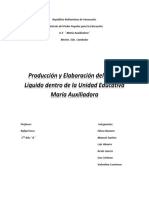 Producción y Elaboración Del Jabón Líquido Dentro de La Unidad Educativa María Auxiliadora