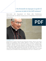 Discorso del Segretario di Stato Vaticano Comm 70° Anniv Dir Umani PUG