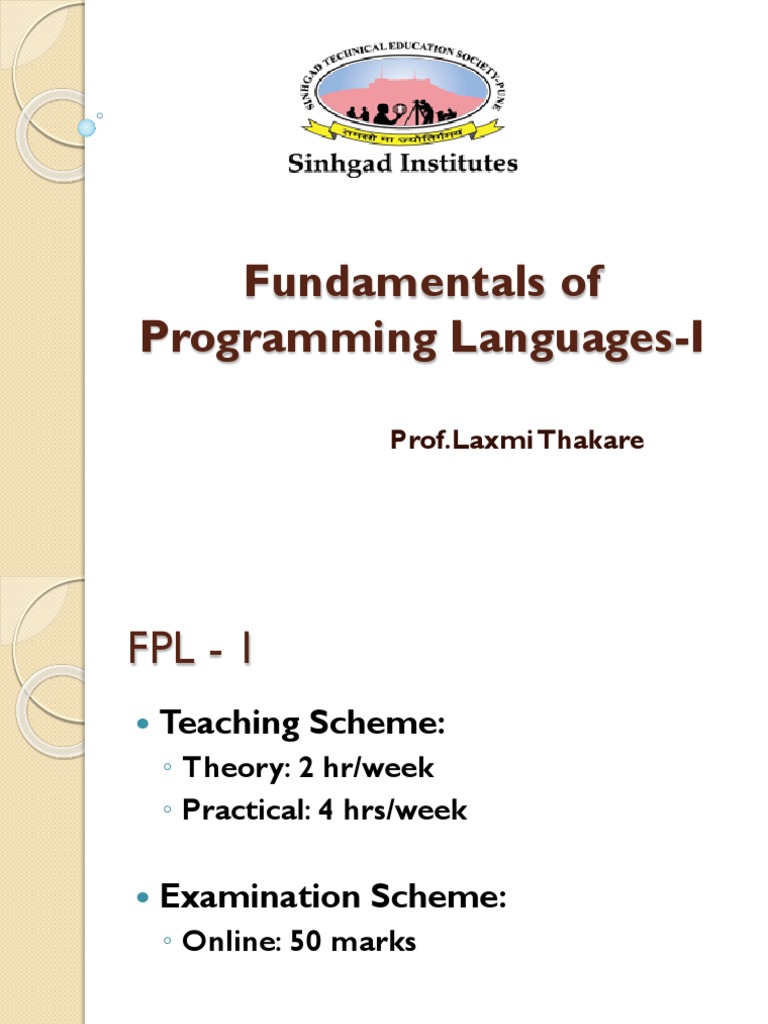 Fundamental of Programming Language | PDF | Computer Program | Programming