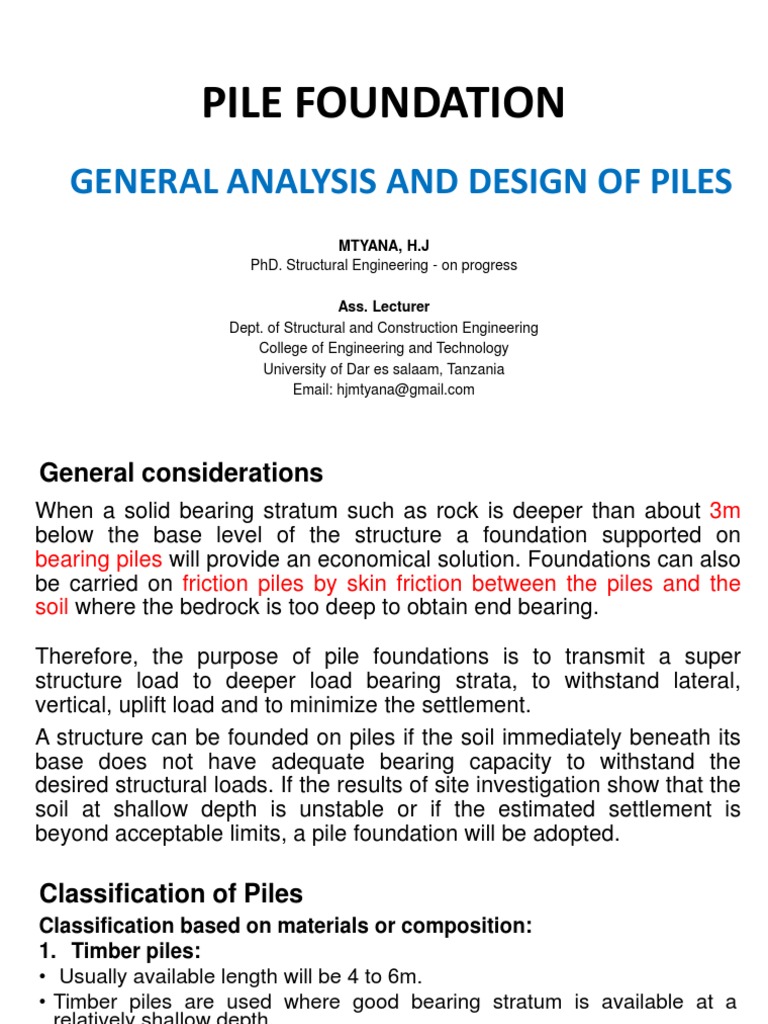 Pile Foundation | PDF | Deep Foundation | Foundation (Engineering)