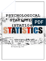 Psychological Statistics (STAT104) : Prepared To: Asst. Professor Ronnie A. Mendoza