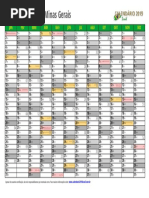 Calendario 2019 Minas Gerais