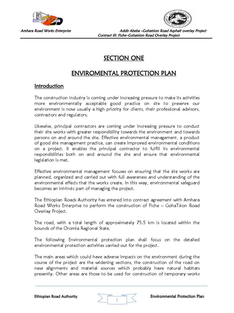 Environmental Plan for Road Project | PDF | Dust | Road