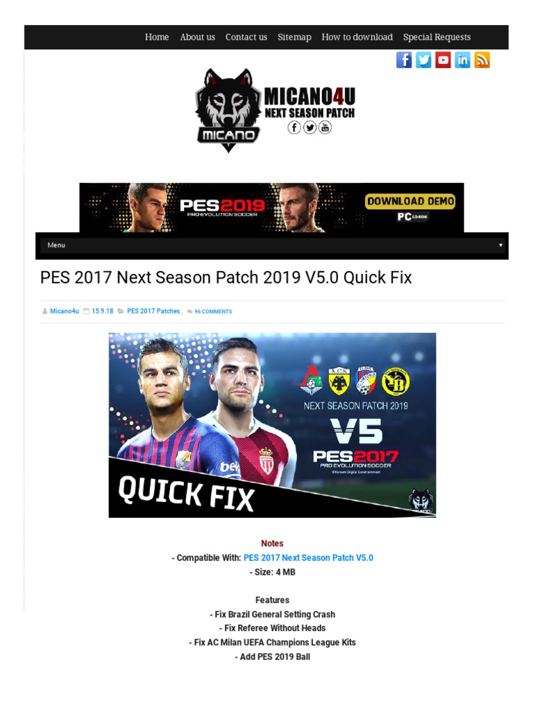 PES 2017 Next Season Patch 2020 V2 Option File V20 Season 2019/2020 ~