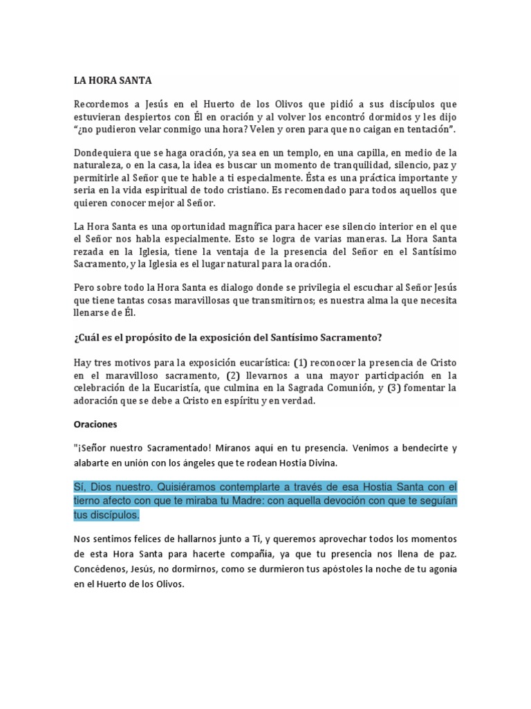 Esquema para la Hora Santa | PDF | Ciencias sociales | Religión y ...