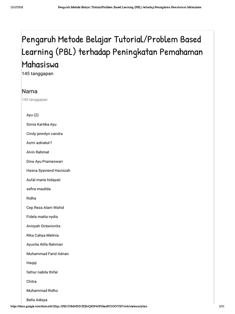 Pengaruh Metode Belajar Tutorial - Problem Based Learning (PBL ...
