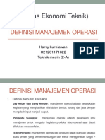 Definisi Manajemen Operasi