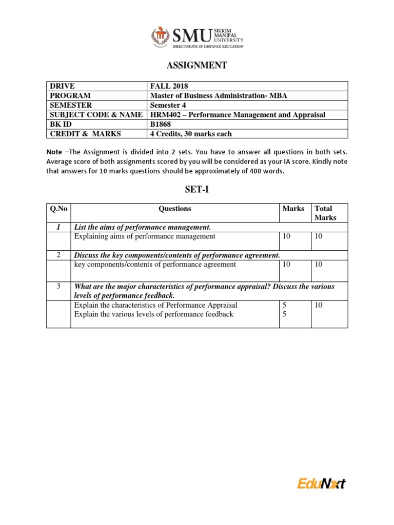 HRM402 Performance Management and Appraisal | PDF