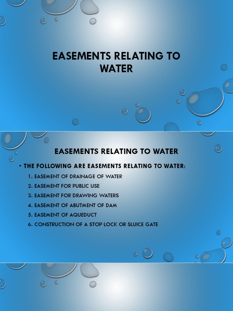 Easement Relating to Water (UPDATED) Easement Dam