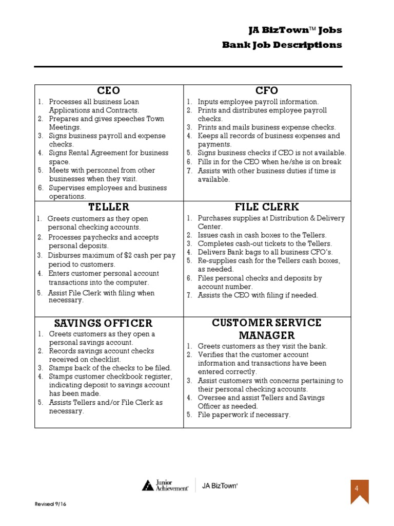 biztown job description Cheque Payroll