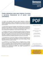 Cuatro Elementos Clave Para Mejorar El Acceso a Servicios Financieros en El Sector Rural Colombiano