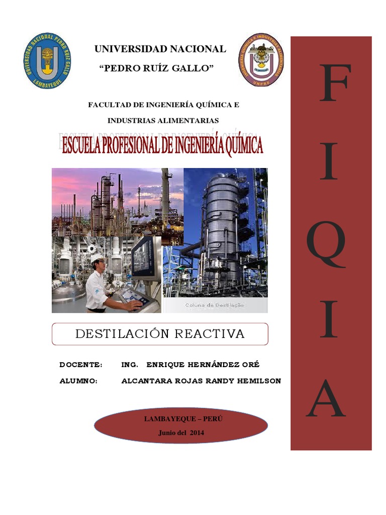 Análisis de la destilación reactiva como tecnología de integración de