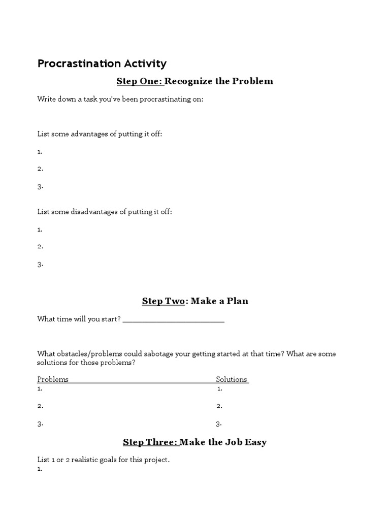 Procrastination Action Plan Guide | PDF