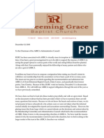 Redeeming Grace Baptist Church, VA Letter of Resignation 12 DEC 2018