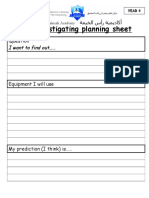 Rak Academy - Science Investigation Planning Sheets 1