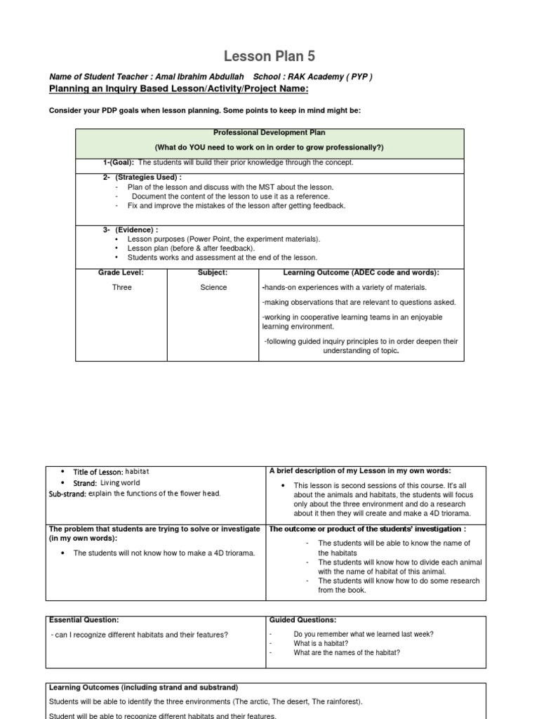 lesson plan 5 Lesson Plan Understanding Free 30day Trial Scribd