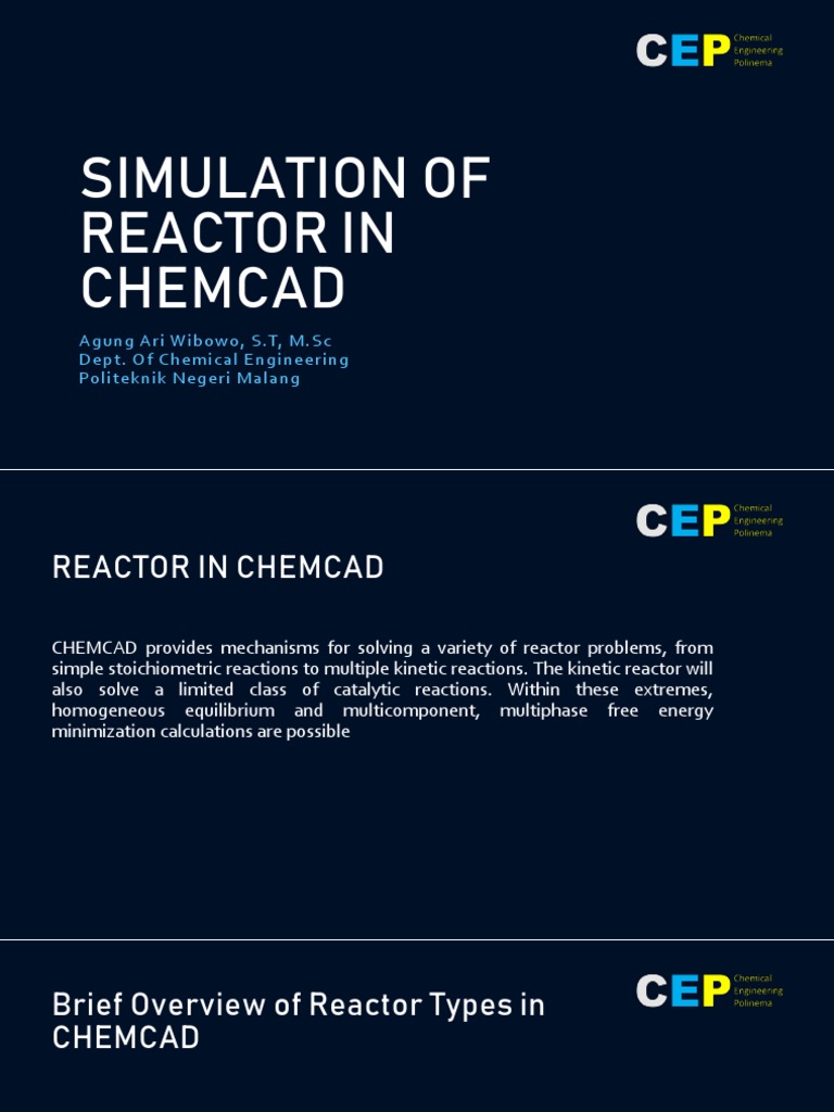 Reactor Simulation in CHEMCAD | PDF | Chemical Reactor | Stoichiometry