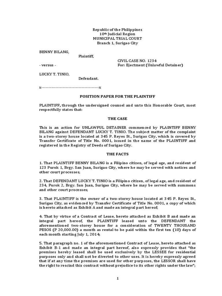 Unlawful Detainer Case Overview | PDF