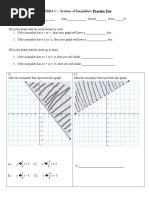 Algebra C Practice Test on Systems of Inequalities