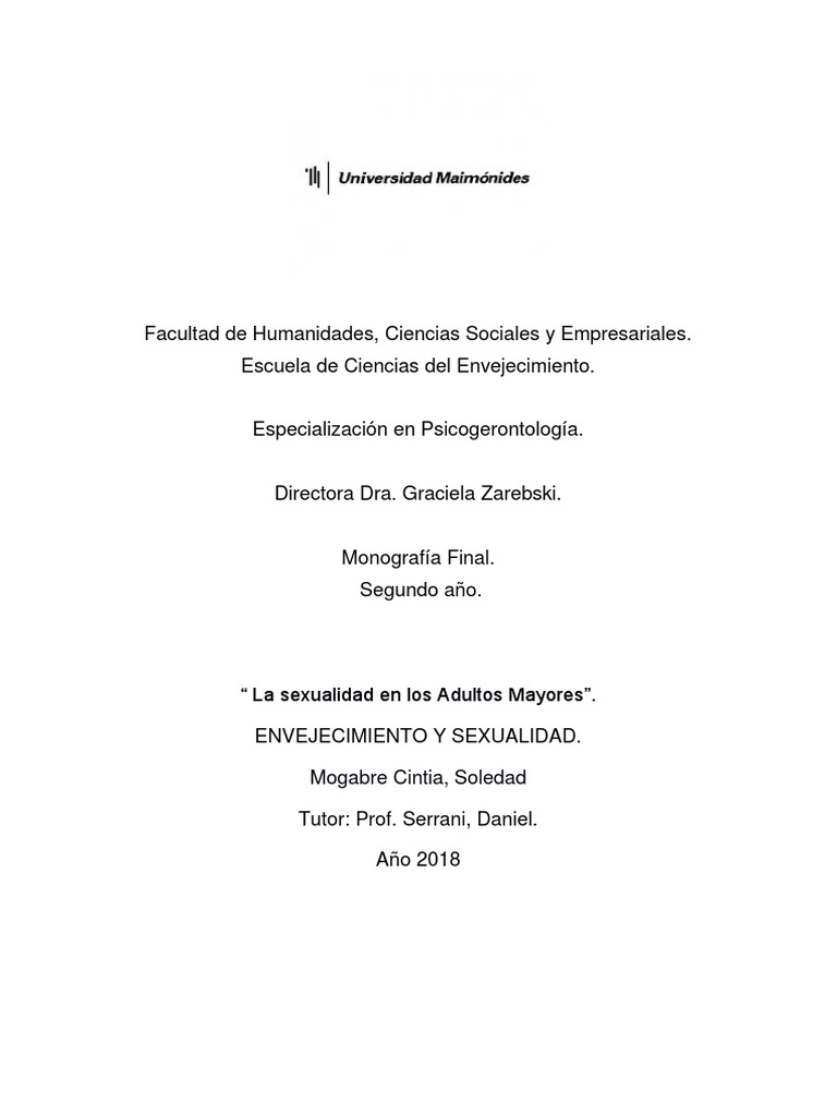 Sexualidad en Adultos Mayores: Mitos y Realidades | PDF | Vejez | Adultos