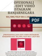 (PROFESIONAL) Jasa Edit Video Instagram Banjarnegara, WA/SMS/Telp 0811-2829-003