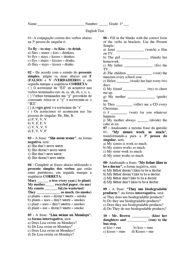 Atividade 1 Ano Ensino Médio | PDF | Nature