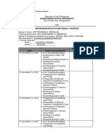 Pangasinan State University: Internship Form 8 (Weekly Practicum Report)