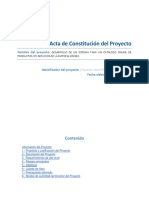 Acta de Constitución Del Proyecto