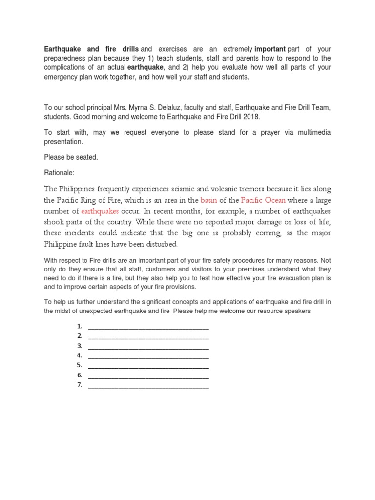 Earthquake and Fire Drills | PDF | Earthquakes | Human Trafficking