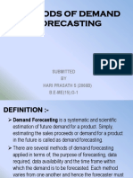 Methods of Demand Forecasting: Submitted BY Hari Prasath S (2066B) B.E-ME (15) G-1