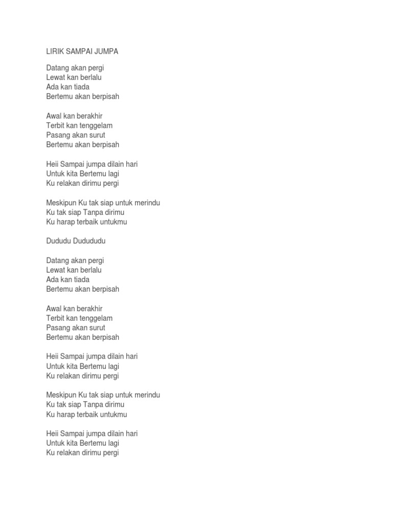 Lirik Lagu Akan Ku Jumpa