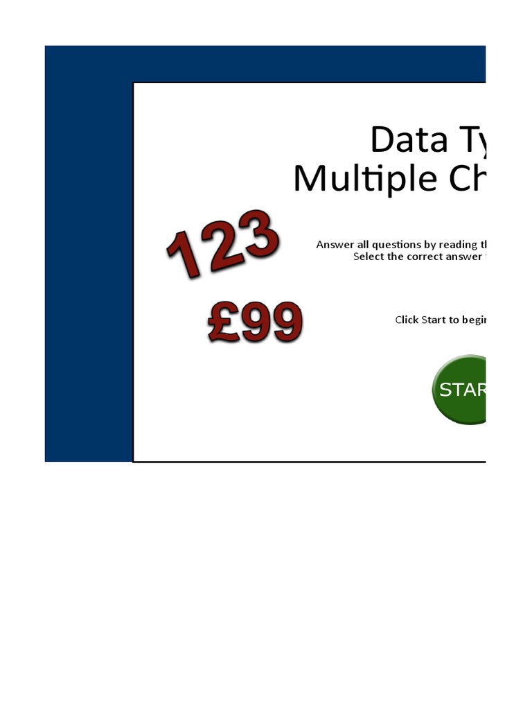 Section5Data Types Multiple Choice Test PDF Digital To Analog