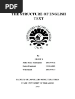 The Structure of English Text: Group 4 Aulia Risqa Handayani 1852044011 Rezky Ramdani 1852044015 Wahdaniah 1852044017