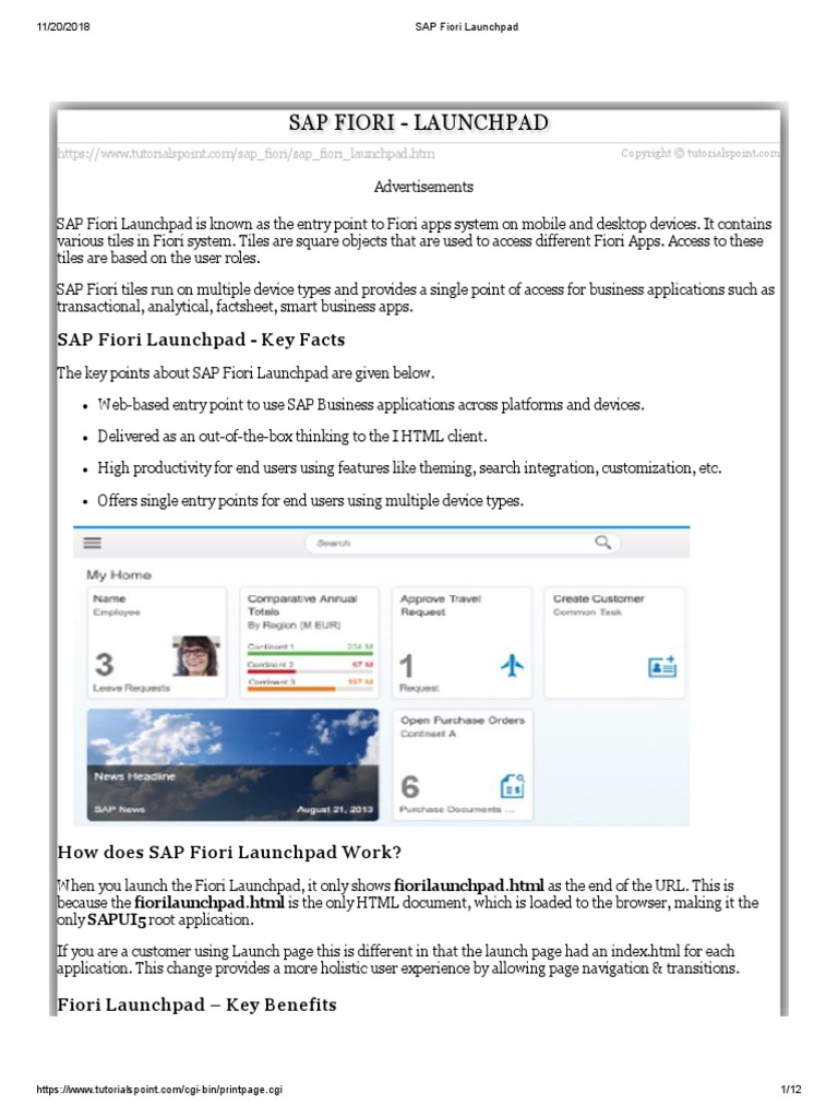 SAP Fiori Launchpad @ | PDF | Application Software | Web Application
