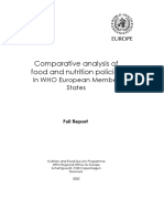 Comparative Analysis of Food Policy in EU