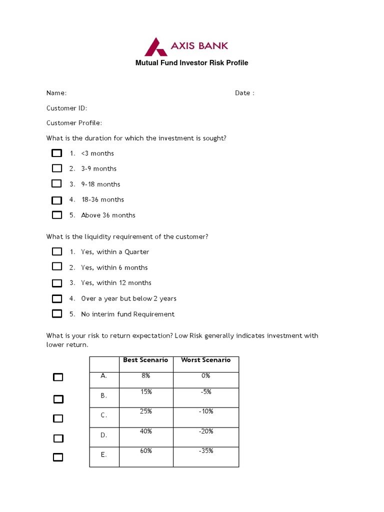 Customer Risk Profile Form.pdf | Investor | Investing