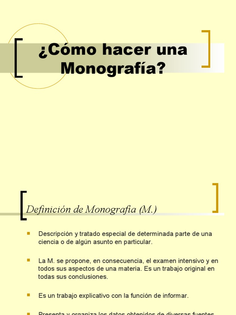 Como Hacer Una Monografia