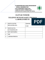 Daftar No. Telp RS